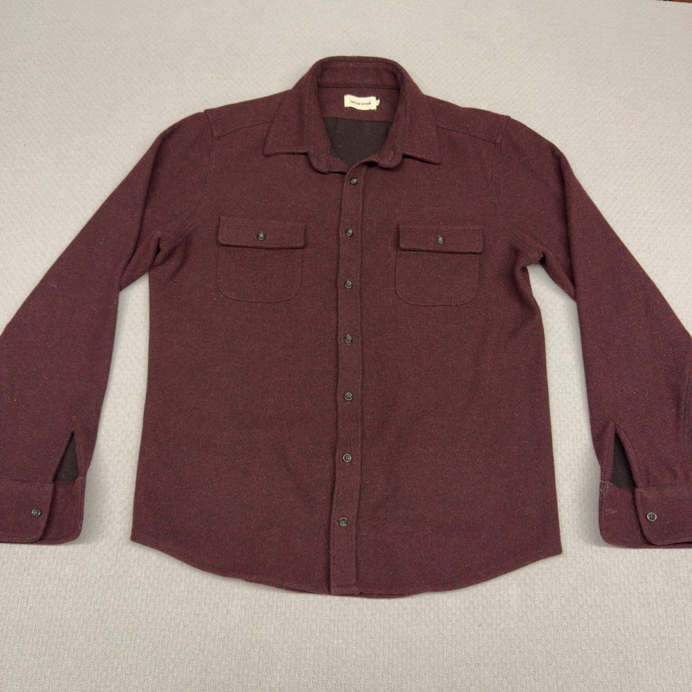 Taylor Stitch Wool Blend Maritime Shirt Mens 42 Large Burgundy Overshirt Shacket